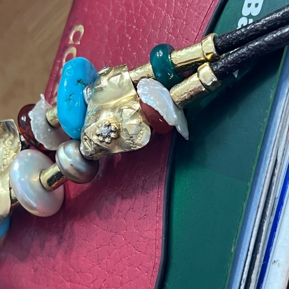 Misani Pageo 18k gold bracelet with pearls and turquoise - Picture 5 of 8